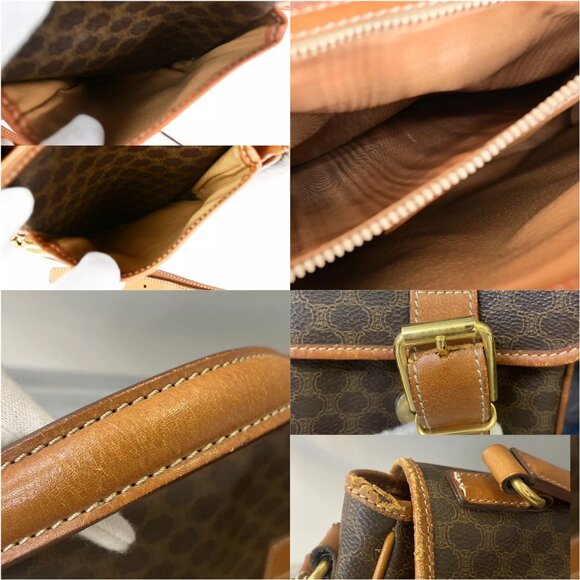 AUTHENTICITY GUARANTEED CELINE Logo Macadam Pattern Shoulder Bag Circle Charm - Picture 15 of 15